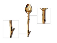 Collection Iqbal, ensemble de couverts de luxe en acier inoxydable de qualité alimentaire, 5 pièces, placage or titane, polissage miroir, couverts de mariage
