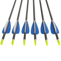 Flèches de tir à l'arc Elong Outdoor en carbone pur 4,2 mm, 30''-32'', ailettes multicolores, pour la chasse et le tir sur cible
