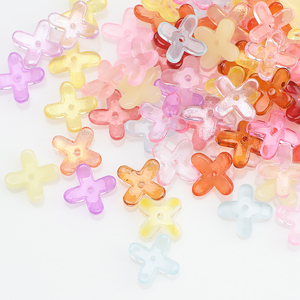 Zhubi manik kaca bentuk salib warna-warni 10X12MM warna ajaib manik Spacer kristal semanggi untuk pembuatan DIY - Product Image 1