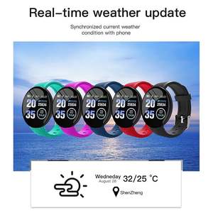 Reloj D18 스마트 팔찌 라운드 스크린 TPU 스트랩 사진 수면 모니터링 만보계 ip65 스포츠 몬트리 지능형 스마트 시계