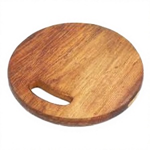 Planche à découper ronde en bois époxy durable et multifonctionnelle, faite à la main, pour hacher et servir, passe au lave-vaisselle, ustensiles de cuisine - Product Image 1
