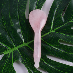 Cucchiaio Gua <span class=keywords><strong>Sha</strong></span> in Quarzo Rosa 100% Naturale con Manico Rotondo, Custodia per Gua <span class=keywords><strong>Sha</strong></span>, Strumenti per Massaggio Facciale - Product Image 5