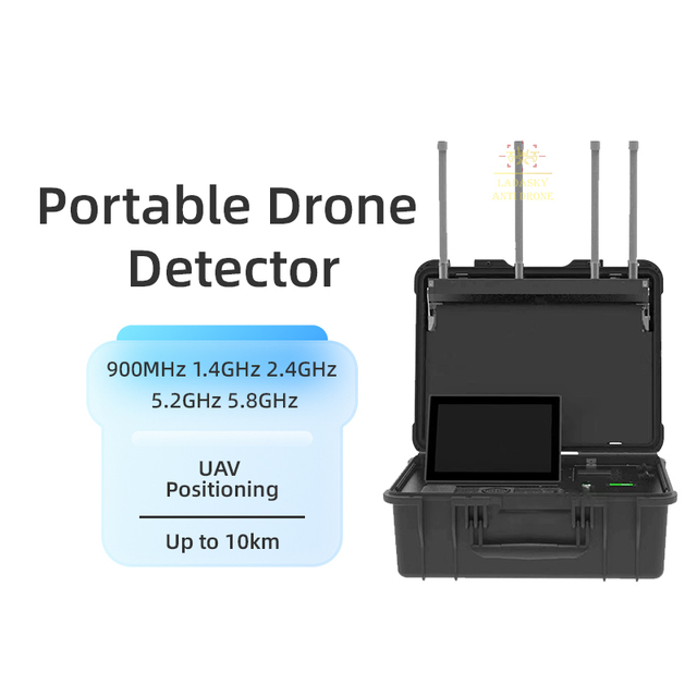 2.4GHz 5.2GHz 5.8GHz Frequency High Quality Suitcase Detect DJI FPV Drone Avata 10KM Range UAV Positioning Detection Equipment