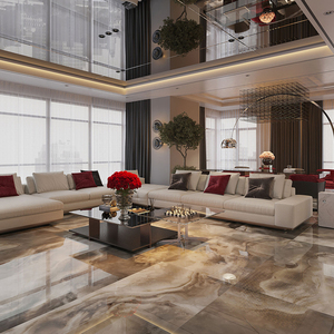 Azulejo de suelo de mármol con umbral de piedra de lujo Foshan 600x1200, azulejo de Jade de cerámica amarilla, ladrillo refractario para baño, sala de estar/comedor - Product Image 5