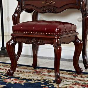 เก้าอี้หนังไม้มะฮอกกานีเฟอร์นิเจอร์ตกแต่งบ้านสไตล์อเมริกันเก้าอี้เปลี่ยนรองเท้าสำหรับ G366ห้องนอน - Product Image 3