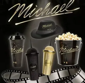 En Stock: Mercancía Oficial de la Película Superstar de Michael Jackson - Micrófono, Taza, Botella de Agua, Gorro, Cubo para Palomitas con Forma de Sombrero - Product Image 1