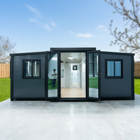 Maison conteneur pliable de 20 pieds à double aile, conteneurs pliables, mini-maison préfabriquée avec salle de bain complète