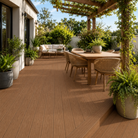Planches de terrasse en composite co-extrudé anti-rayures, imperméables, en WPC, pour piscine et cour