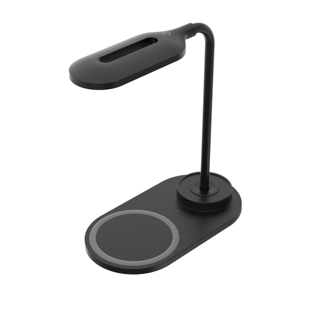 Adjustable LED Desk Lamp with 15W Fast Wireless Charger - Multi-Functional USB Table Light for Office Home Study