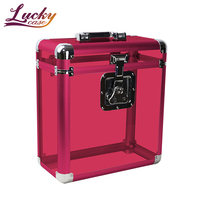 Mallette de rangement pour disques vinyles en aluminium acrylique 50 LPs Colorful Transparent Acrylic 12 "LP Box