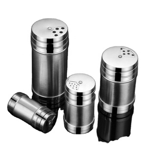 Custom Stainless Steel <b>Spice</b> <b>Jar</b> Dredge Salt Sugar <b>Spice</b> Pepper Shaker Seasoning Can Rotating Cover Multi-purpose Kitchen Tool - Product Image 1