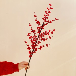 Baies artificielles de houx Qingyu Chronicle, 9 branches, fruits de la fortune rouges pour décorations du Nouvel An, accessoires de mariage et de maison - Product Image 3