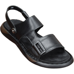 2026 Summer <b>Men's</b> Casual Sandals Handmade Cowhide Beach Shoes Trendy Dual-purpose Genuine <b>Leather</b> Driving <b>Slippers</b> for <b>Men</b> - Product Image 1