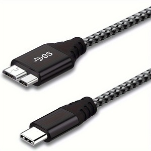 <b>USB</b> Type-<b>C</b> <b>to</b> Micro 10Gbps Nylon Braided External Hard Drive <b>Cable</b> for Solid State Drives in Computers - Product Image 2