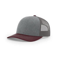 Casquette de camionneur Richardson personnalisée brodée avec logo en caoutchouc, visière plate de qualité supérieure, Goras Richardson 112, casquette de camionneur en maille