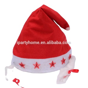 Chapeau <span class=keywords><strong>de</strong></span> Noël fantaisie en peluche avec paillettes minuscules, lumières LED et tresses pour décorations festives - Product Image 2