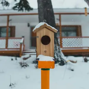 Kuş yuvalarının açık havada asılı ahşap Hummingbird evi açık kuş evi-çam ağacından yapılmış