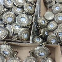 Jam Saku Kuarsa Pola Klasik Retro Gaya Inggris Romantis, Casing Paduan Logam, Dial 44mm, Jam Saku Bergaya Antik