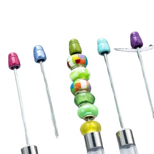 Stylo bille à perles DIY avec logo personnalisé, stylos à perles en plastique en gros, stylos à tube transparent personnalisés pour cadeau promotionnel - Product Image 3