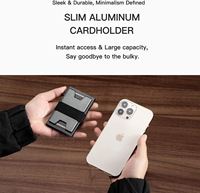 Dompet RFID Anti-maling Custom Print 2023, Tipis, Aman, Penjepit Uang Pria, Penahan Kartu dari Aluminium Alloy dengan Klip Logam