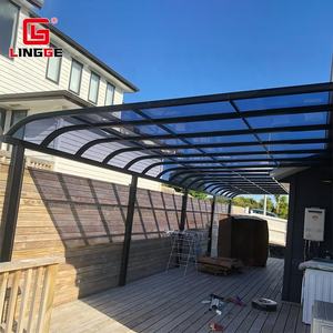 Terrazas de Aluminio Personalizadas para Exteriores, Toldo de Esquina, Cubierta de Patio de Policarbonato, Parasol, Pérgola <span class=keywords><strong>Grande</strong></span> para Exteriores de 2x8m 4x10m - Product Image 2