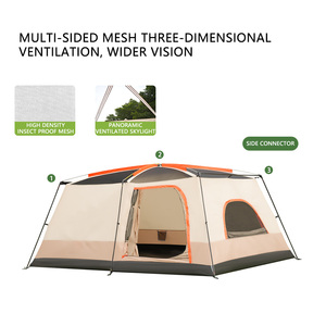 6-10 Person Beach Camping <strong>Tent</strong> Large Canopy with Extra Space-Two Rooms and Big Hall for Group Travel - Product Image 3