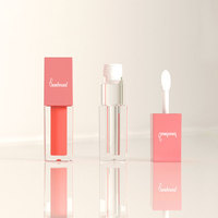 Tubes de gloss à lèvres personnalisés et boîte d'emballage, tube de gloss à lèvres rose avec applicateur, tube de gloss à lèvres à étiquette privée