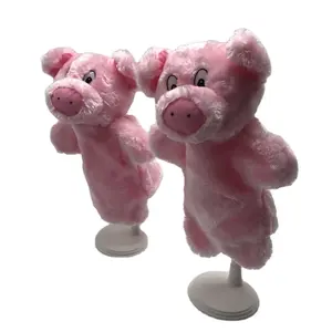 Custom Pluche Dieren Pig Handpoppen Pluche Knuffel