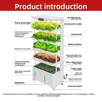 Système de culture hydroponique verticale intelligent pour la culture hors-sol de légumes, pour usage domestique, avec plusieurs niveaux pour la germination des semis