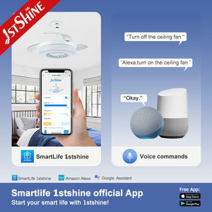 Ventilador de Techo LED 1stshine, Color Blanco Elegante, Venta al por Mayor de Fábrica, Bajo Consumo, Ventilador de Techo Retráctil con Luz - Product Image 6