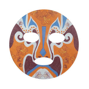 ผ้าปิดหน้าลายการ์ตูนพิมพ์ลายตัวละครงิ้วปักกิ่งแบบจีน Y154-22 ทำจากใยพืช - Product Image 1