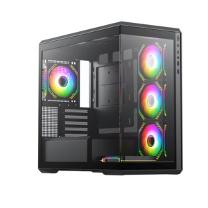 ITX/MICRO ATX Noir <span class=keywords><strong>ABS</strong></span> + ARGB bande lumineuse panneau avant <span class=keywords><strong>pc</strong></span> de jeu système de refroidissement par eau boîtier <span class=keywords><strong>PC</strong></span> Micro-Tour - Product Image 2