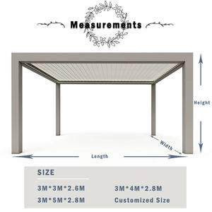 Pergola de toit, de fenêtre et de porte en aluminium à lames orientables, moderne, portable, imperméable, grande taille, profil de lame en forme d'aile, marque Guangyuan, personnalisable - Product Image 5