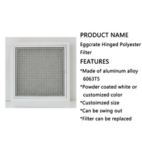 Grille de ventilation moderne en aluminium pour plafond, type nid d'abeille, avec filtre articulé amovible, réglable et facile à installer