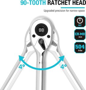 <b>1</b>/<b>2</b>-Inch Drive Extendable <b>Ratchet</b> 90-Tooth Quick-release Wrench with Cushion Handle Telsecoping Locking Shaft Reversible - Product Image 2