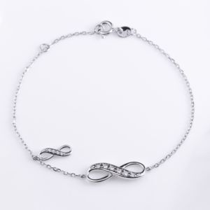 กำไลข้อมือเงินแท้ 925 ดีไซน์หรูหรา ประดับด้วยเพชรคิวบิกเซอร์โคเนียสุดงดงาม สำหรับผู้หญิงโดยเฉพาะ - Product Image 1