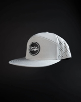 Casquette Snapback de haute qualité en gros, découpe au laser personnalisée, logo en caoutchouc imperméable, Gorras, 7 panneaux, polyester, visière plate