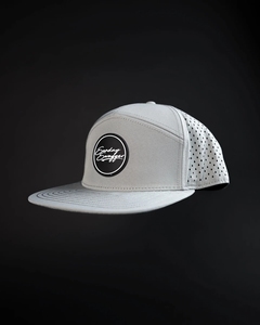 High Quality Wholesale Custom Laser Cut Hole Snapback Cap Waterproof Rubber Patch Logo Gorras 7 Panel Polyester <strong>Flat</strong> Brim <strong>Hat</strong> - Product Image 5