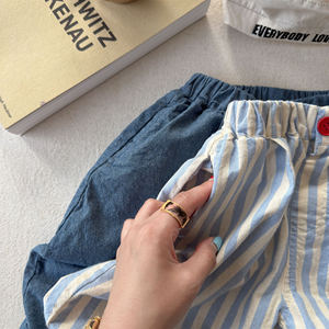 <span class=keywords><strong>Pantaloni</strong></span> Capri Estivi <span class=keywords><strong>per</strong></span> Bambini Stile Coreano a Gamba Larga Anti-zanzare in Puro Cotone Lavato <span class=keywords><strong>per</strong></span> Bambine - Product Image 5