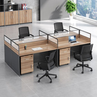 Ensemble de bureau en bois avec poste de travail modulable de style droit