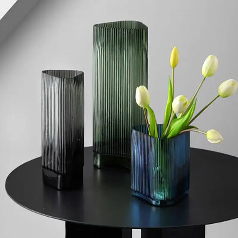 Geometrie Glazen Vaas Nordic Eenvoudige Transparante Vaas Bloem Decoratieve Zachte Bloem Vaas