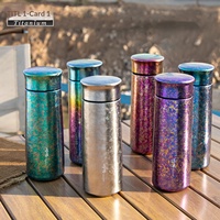 Mug isotherme en titane pur à double paroi, design unisexe haut de gamme, avec infuseur à thé intégré, petit format