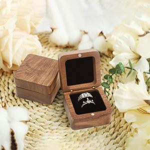 Solid Wood Ring <b>Box</b> Vintage Jewelry Storage Case For Rings Necklaces <b>Earrings</b> Portable Organizer Light Luxury Design - Product Image 1
