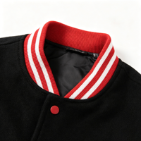 Blouson de baseball vintage noir pour homme, style preppy oversize, broderie graphique raisin, rayures rouges, veste bomber universitaire