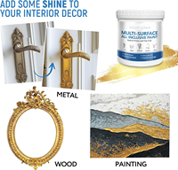 Peinture dorée métallisée liquide, peinture à la feuille d'or, peinture aux tons dorés riches pour métal, bois, meubles, décoration intérieure, séchage rapide, acrylique