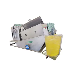 IEPP factory sludge dryer multi dish screw press dehydrator DAF scum slurry dewatering machine wastewater rotating disc filter