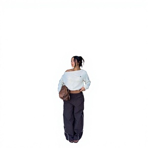 Suéter de punto con lentejuelas y lazo, de manga larga para mujer - Sudadera cálida oversize con hombros caídos - Product Image 1