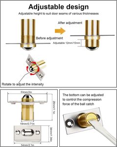 Thép không gỉ cửa stopper, KTV đồng nguyên chất cửa stopper, chốt, chốt cửa, thẻ chốt, cửa gỗ mùa xuân cửa stopper khóa - Product Image 2