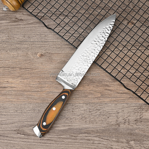 Chất lượng cao pakka gỗ xử lý bếp đầu bếp dao với hướng dẫn sử dụng búa mô hình lưỡi knurling lưỡi cho sử dụng chuyên nghiệp - Product Image 6