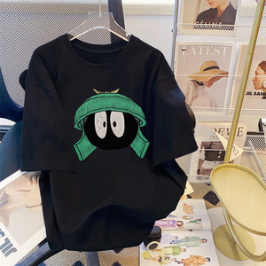 T-shirt da <span class=keywords><strong>donna</strong></span> <span class=keywords><strong>in</strong></span> <span class=keywords><strong>cotone</strong></span> di grandi dimensioni, estiva, ampia, casual, con stampa di cartoni animati, girocollo, taglie forti, a maniche corte - Product Image 5